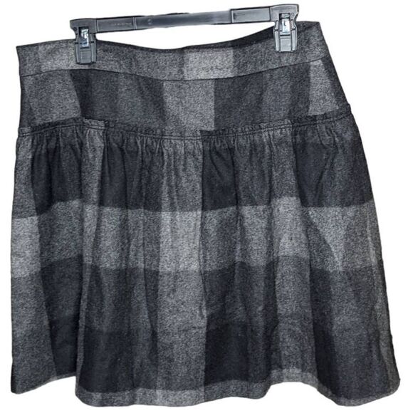 Adam Adam Lippes Mini Skirt Wool Monochrome Plaid Dark Academia 12 - Picture 2 of 6